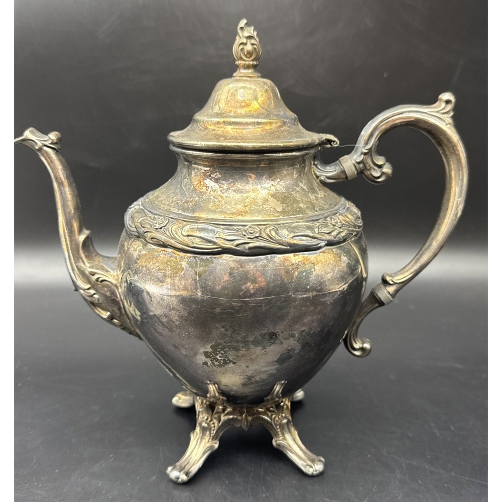 Antique Exquisite Rogers & Bro 4602 Ornate Victorian Silver Plated Teapot
